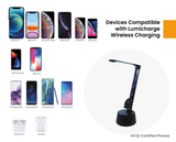 LED desk lamp with wireless charger, Bluetooth Speaker.