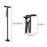 Magic Cane Folding LED Light Safety Walking Stick 4 Head Pivoting Trusty Base for Old Man T Handlebar Trekking Poles Cane