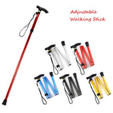 4-Section Folding Ultralight Adjustable Walking Sticks Telescopic Trekking Hiking Poles Walking Canes with Rubber Tips