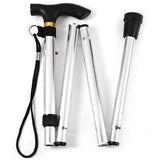 4-Section Folding Ultralight Adjustable Walking Sticks Telescopic Trekking Hiking Poles Walking Canes with Rubber Tips