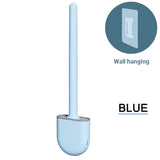 Toilet Bowl Brush Set with Holder: Silicone TPR Material, Wall-Mountable, Flexible Bristles for Gentle Floor Cleaning