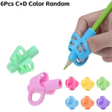 1/3/6Pcs Writing Corrector Children Writing Pencil Pen Holder 3/2 Finger Silicone Finger Posture Correction Tool for Kids Gifts