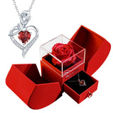 Eternal Rose & Heart Necklace Gift Box for Her