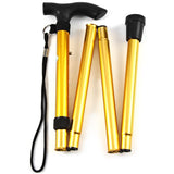 4-Section Folding Ultralight Adjustable Walking Sticks Telescopic Trekking Hiking Poles Walking Canes with Rubber Tips