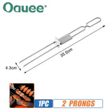 3 Way Grill Skewers Shrimp Skewers for Grilling Stainless Steel Reusable Semi-Automatic BBQ Fork 2 Way Kebab Stick Kitchen Tools