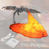 Enhance Your Room: 3D Printed LED Fire Dragon & Ice Dragon Lamp. Rechargeable Night Light Perfect for Holidays, Birthdays, and Home Décor Gifts