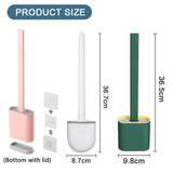 Toilet Bowl Brush Set with Holder: Silicone TPR Material, Wall-Mountable, Flexible Bristles for Gentle Floor Cleaning