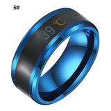 Size#6-13 Ring Smart Sensor Body Temperature Ring Stainless Steel Fashion Display Real-Time Temp Test Finger Jewelry Couple Ring